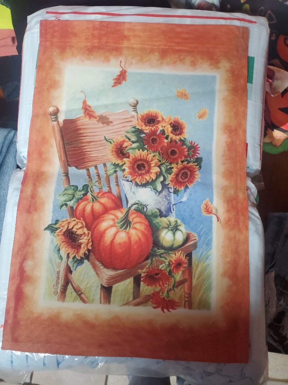Double sided Fall garden flag